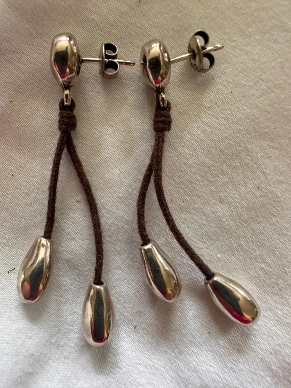 Silver Drop Tassel Earrings - Women Jewelry - Picture 2 of 8